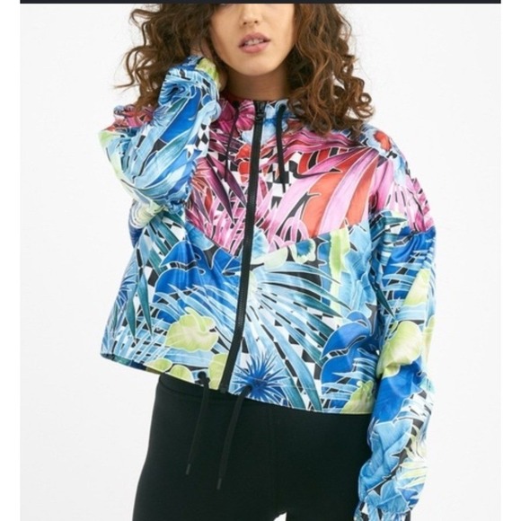 Nike Jackets & Blazers - Nike Womens Windrunner Jacket Floral Tropical Print Cropped Windbreaker Multi M